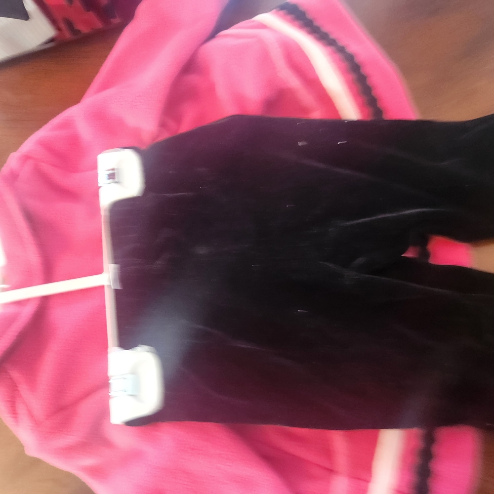 Girls Pink Peacoat and Black Pants Outfit - Picture 3 of 4